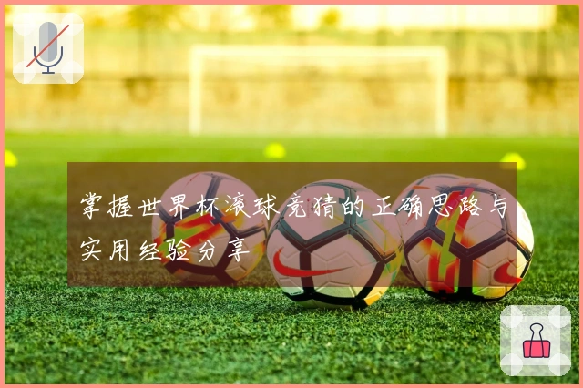 掌握世界杯滚球竞猜的正确思路与实用经验分享